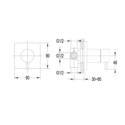 Переключатель скрытого монтажа OMNIRES Y на 3 выхода Y1263_KCR (хром)