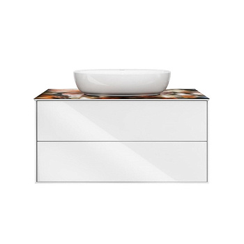 Тумба PLAZA Modern подвесная с ящиками 100, белая глянцевая PLB.M.100.2\WHT