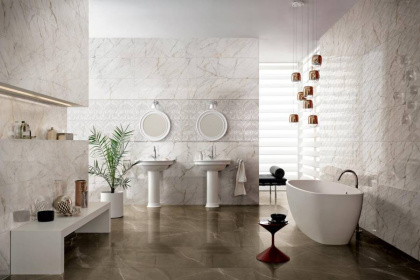 Плитка M6TD Allmarble Wall Statuario Struttura Pavé Satin 3D Rett. 40х120 Плитка M6TD Allmarble Wall Statuario Struttura Pavé Satin 3D Rett. 40х120