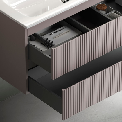 Тумба подвесная SANCOS Snob T 1195х445х500, c двумя ящиками оснащенными доводчиками, Doha Soft, арт.SNT120SM