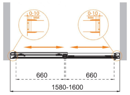 TANDEM-SOFT-VF-2-170/145-C-Cr-IV Душевая шторка на ванну