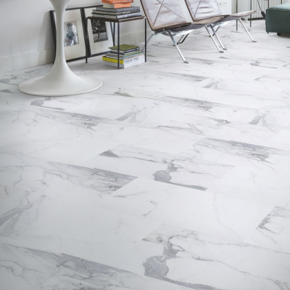 Виниловый ламинат Quick Step SPC Volcano VSPC 20250 Мрамор Белый