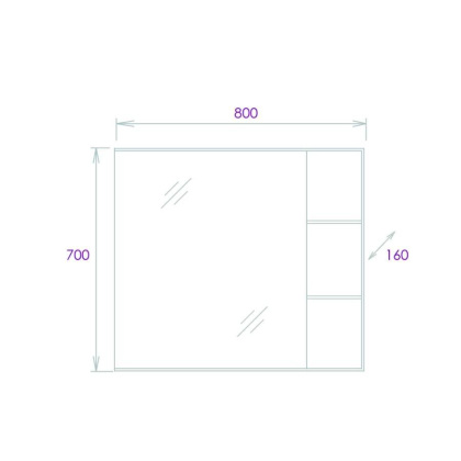 Шкаф-зеркало Onika Легран 80 дуб галифакс, универсальный