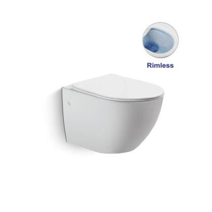 Унитаз подвесной Globo VT1-14 безободковый, цвет белый, ультратонкое soft-close сиденье Унитаз подвесной Globo VT1-14 безободковый, цвет белый, ультратонкое soft-close сиденье