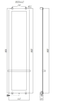 Полотенцесушитель электрический Allen Brau Infinity 180x44 с рейлингом 2.0 и креплением, серебро браш Полотенцесушитель электрический Allen Brau Infinity 180x44 с рейлингом 2.0 и креплением, серебро браш