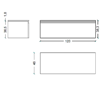 Ящик под столешницу 120см WHITE глянец VALLESSI UNO-S 897-120-W Boheme