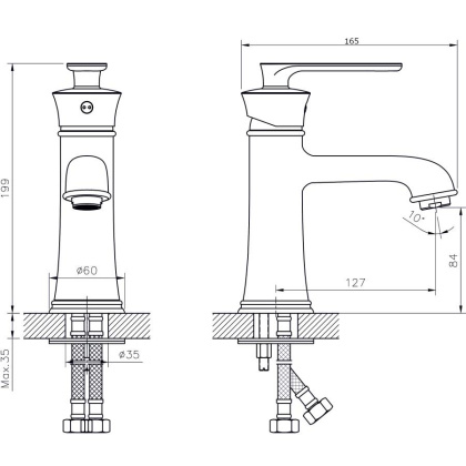 Смеситель для умывальника RUSH Flores (FL0835-11)