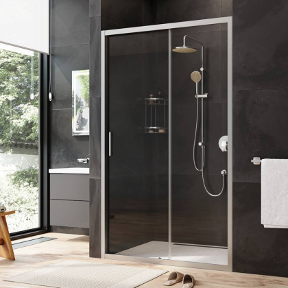 W90G-120-1-195MT Gem Solo Дверь душевая 120х195, стекло прозрачное, профиль матовый Хром