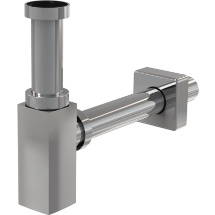 Сифон для умывальника DN32 DESIGN цельнометаллический, квадратный Сифон для умывальника DN32 DESIGN цельнометаллический, квадратный