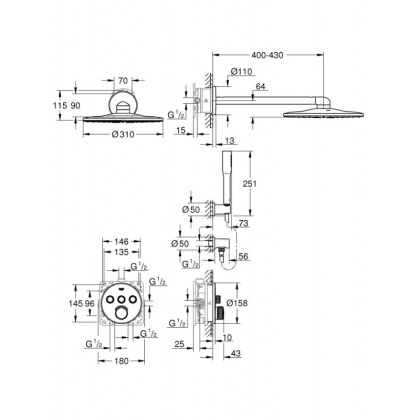 Душевая система Grohe SmartControl Concealed 34709000 хром Душевая система Grohe SmartControl Concealed 34709000 хром