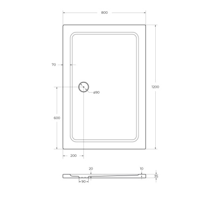 Поддон SMC CEZARES TRAY-M-AH-120/90-35-W Поддон SMC CEZARES TRAY-M-AH-120/90-35-W
