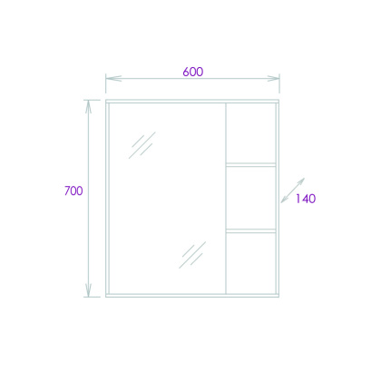 Шкаф-зеркало Onika Тимбер 60 дуб сонома, универсальный Шкаф-зеркало Onika Тимбер 60 дуб сонома, универсальный