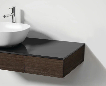 Модуль 120 см под раковину с выдвижным ящиком, правосторонний, темный вяз