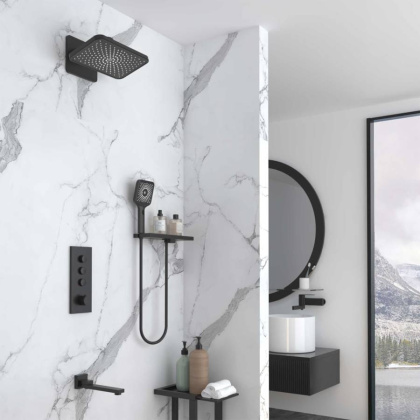 Душевой комплект VSFW-433TI4RMB встраиваемый, термостатический, трехрежимный, черный