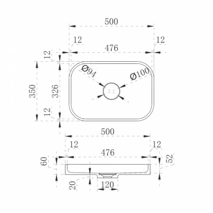 Раковина Abber Stein 50х35 AS2602 Раковина Abber Stein 50х35 AS2602