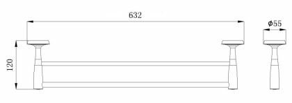 Полотенцедержатель двойной 60 см. RUSH Balearic (BA39532) Полотенцедержатель двойной 60 см. RUSH Balearic (BA39532)