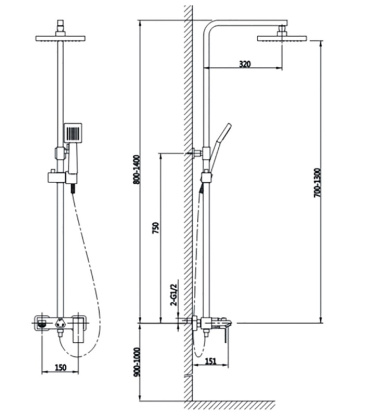 Душевая стойка Timo Briana SX-7130/17 золото матовое Душевая стойка Timo Briana SX-7130/17 золото матовое
