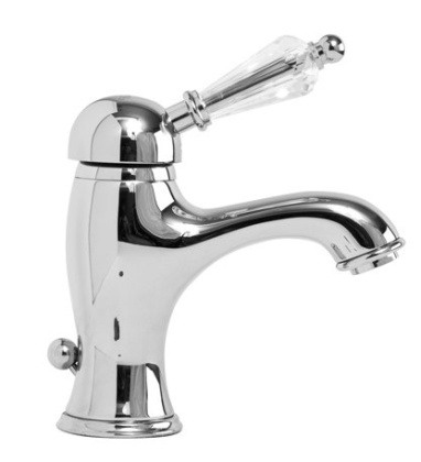 VINTAGE-LSM1-03/24-Sw Смеситель для раковины с донным клапаном Исполнение: Золото 24 карат, Ручки: Swarovski  VINTAGE-LSM1-03/24-Sw Смеситель для раковины с донным клапаном Исполнение: Золото 24 карат, Ручки: Swarovski