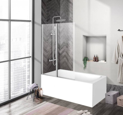 Душевая шторка на ванну BelBagno UNO-V-2-90/150-C-Cr Душевая шторка на ванну BelBagno UNO-V-2-90/150-C-Cr