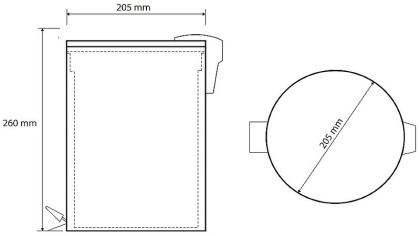 Ведро для мусора Bemeta Hematit 159315013 Антрацит глянцевый, 5 л Ведро для мусора Bemeta Hematit 159315013 Антрацит глянцевый, 5 л