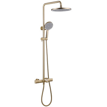 Душевая стойка ABBER Thermostat AF8516G с термостатом и изливом, золото матовое Душевая стойка ABBER Thermostat AF8516G с термостатом и изливом, золото матовое