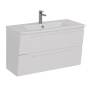 Тумба Lemark MIANO, 100см под 1 раковину, подвесная, 2 ящика, цвет корпуса, фасада: Белый глянец