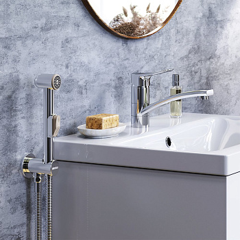 770230000 Origin Bit, Смеситель с поворотным изливом и гиг. душем