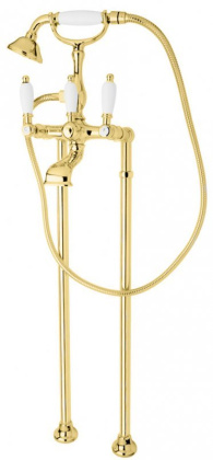 FIRST-VDP-01-M Напольный смеситель для ванны с ручным душем Исполнение: Хром, Ручки: Металл 