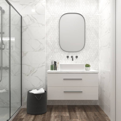 Плитка Statuario White W M 25x75 NR Glossy 1 Плитка Statuario White W M 25x75 NR Glossy 1