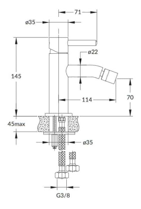 Смеситель для биде OMNIRES Y Y1220NI (никель) Смеситель для биде OMNIRES Y Y1220NI (никель)