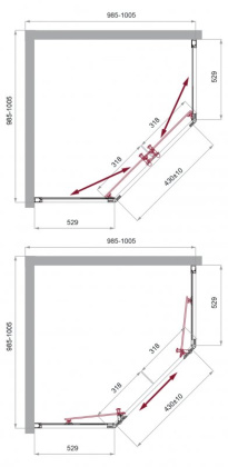 Душевой уголок BelBagno UNO-195-P-2-100-C-Cr