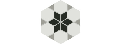 Декор 7 VT\A290\SG1010 Кальсада Черный/Белый/Серый (12см*10,4см*7мм) (45шт/0,561м2) Шестиугольник, шт