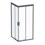 W90G-403-090BT Душевое ограждение Gem Square Slide 90x90 стекло прозрачное, профиль Черный матовый,