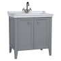 Шкаф Valarte 80 см с раковиной, с дверцами, цвет серый матовый