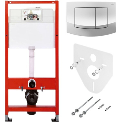 Комплект установки подвесного унитаза: модуль, панель TECEambia хром глянцевый, унитаз TECE V04
