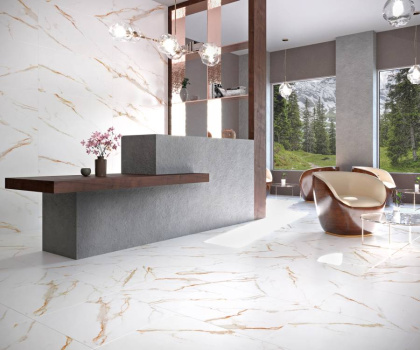 Керамогранит Laparet Venato Calacatta Gold белый сатинированый 60х60 (4шт_1,44м2), м2