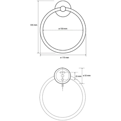 Кольцо для полотенец Bemeta Dark 104104060 Черное