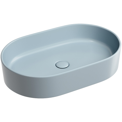 Умывальник чаша накладная овальная (цвет Серо-Голубой Матовый) Element 608*385*122мм