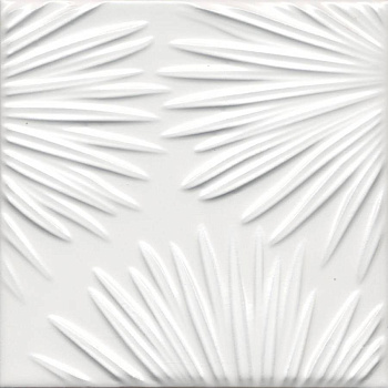 Декор Агдаль 4 белый матовый структура 15x15x0,9