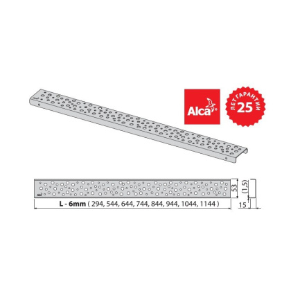 Решетка для водоотводящего желоба, нержавеющая сталь-мат