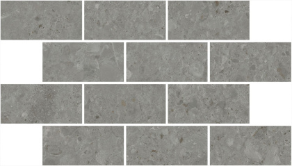 Декор Чеппо ди Гре мозаичный серый тёмный матовый обрезной 34,6x20x0,9