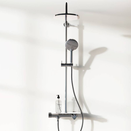 977750000 Jupiter душевая система с душевым ТМС смесителем-полкой, хром