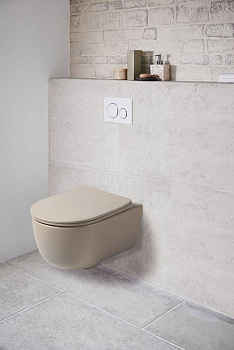 Унитаз подвесной Evo VT1-34SMC безободковый, цвет капучино матовый, ультратонкое soft-close сиденье Унитаз подвесной Evo VT1-34SMC безободковый, цвет капучино матовый, ультратонкое soft-close сиденье