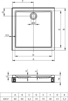Акриловый душевой поддон Riho Davos 249 80x80 белый + панель DA5700500000000 Акриловый душевой поддон Riho Davos 249 80x80 белый + панель DA5700500000000