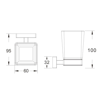 Стакан керамический с держателем, SG5612 Shevanik, Хром Стакан керамический с держателем, SG5612 Shevanik, Хром