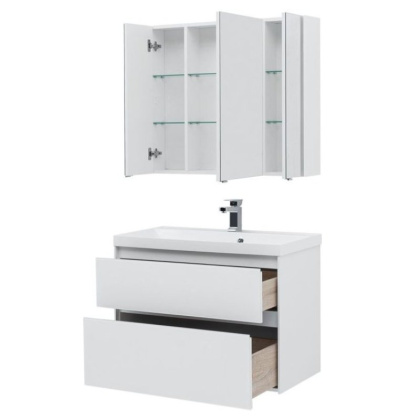 Мебель для ванной Aquanet Гласс 90 белый Мебель для ванной Aquanet Гласс 90 белый