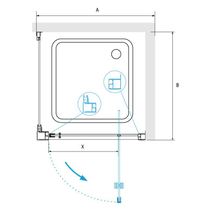 Душевой уголок RGW PA-135 (PA-105 + Z-050-1) 900x900