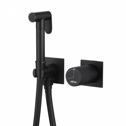 Смеситель ABBER Rund AF8725B с гигиеническим душем, черный матовый Смеситель ABBER Rund AF8725B с гигиеническим душем, черный матовый