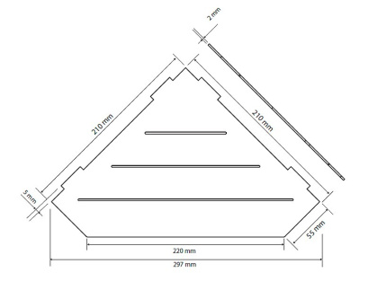 Душевая полка Bemeta Cytro 101302440 угловая, Черная матовая