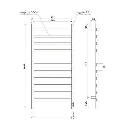 Полотенцесушитель электрический Point Селена PN16850W П10 500x1000, диммер справа, белый Полотенцесушитель электрический Point Селена PN16850W П10 500x1000, диммер справа, белый